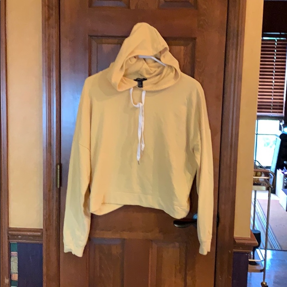 Forever 21 yellow crop hoodie